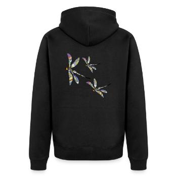 Libellules - Veste à capuche bio Premium Unisexe - noir - Dos - Nico (187cm)