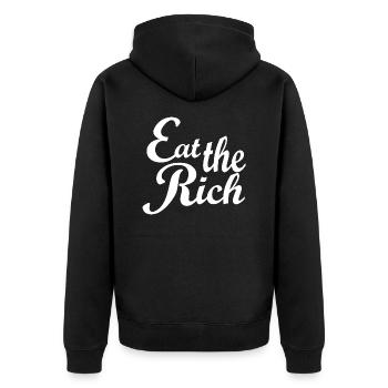 Mange les riches - Veste à capuche bio Premium Unisexe - noir - Dos - Nico (187cm)