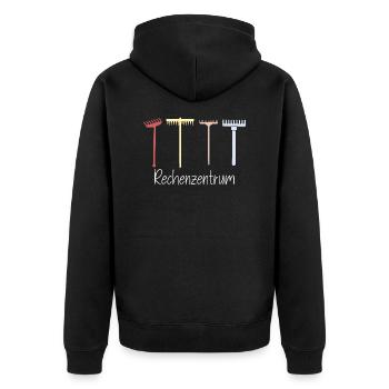 Rechenzentrum Garten Natur - Unisex Premium Bio Zip Hoodie - Schwarz - Hinten - Nico (187cm)