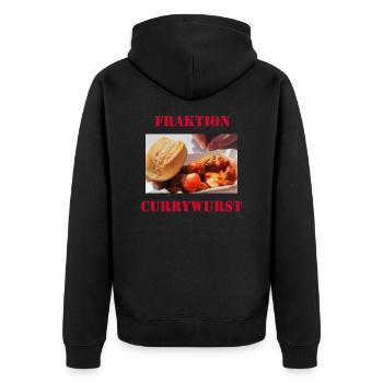 Fraktion Currywurst - Unisex Premium Bio Zip Hoodie - Schwarz - Hinten - Nico (187cm)