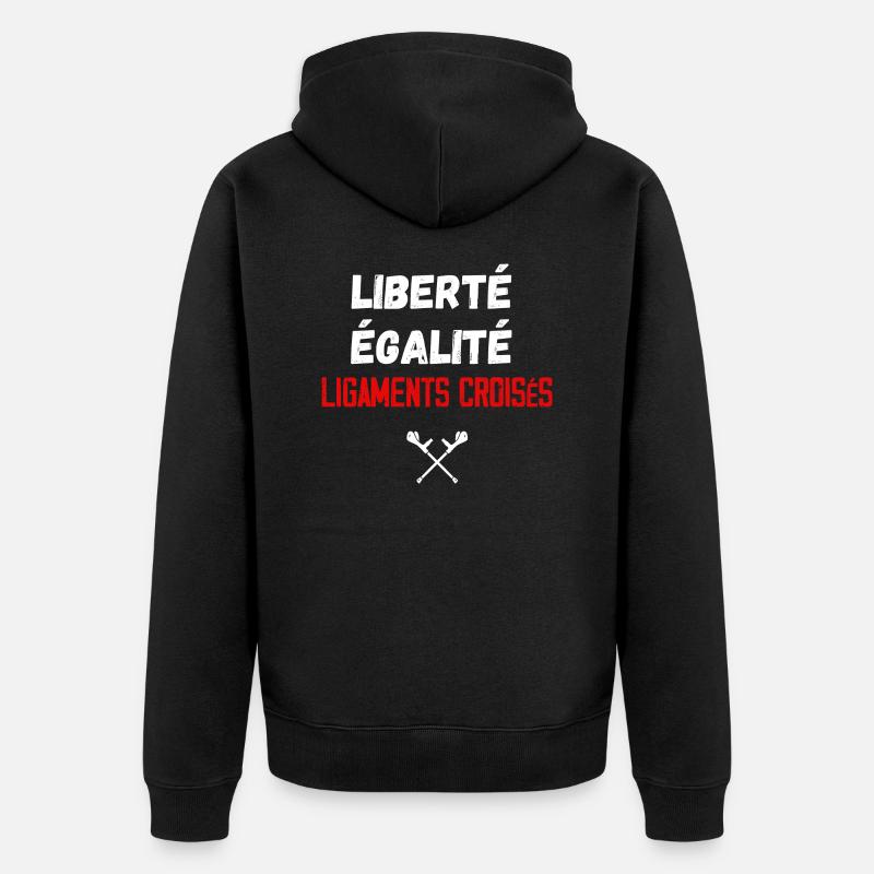 Liberté Egalité Ligaments Croisés - Veste à capuche bio Premium Unisexe - noir