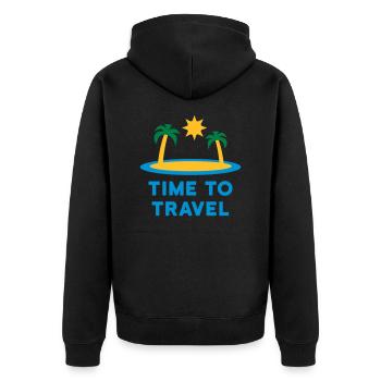 Temps de voyage (île, palmiers, soleil) - Veste à capuche bio Premium Unisexe - noir - Dos - Nico (187cm)