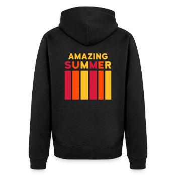 Amazing Summer (bar) - Unisex Premium Organic Zip Hoodie - black - Back - Nico (187cm)