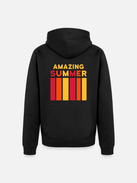 Amazing Summer (Balken) - Unisex Premium Bio Zip Hoodie - Schwarz