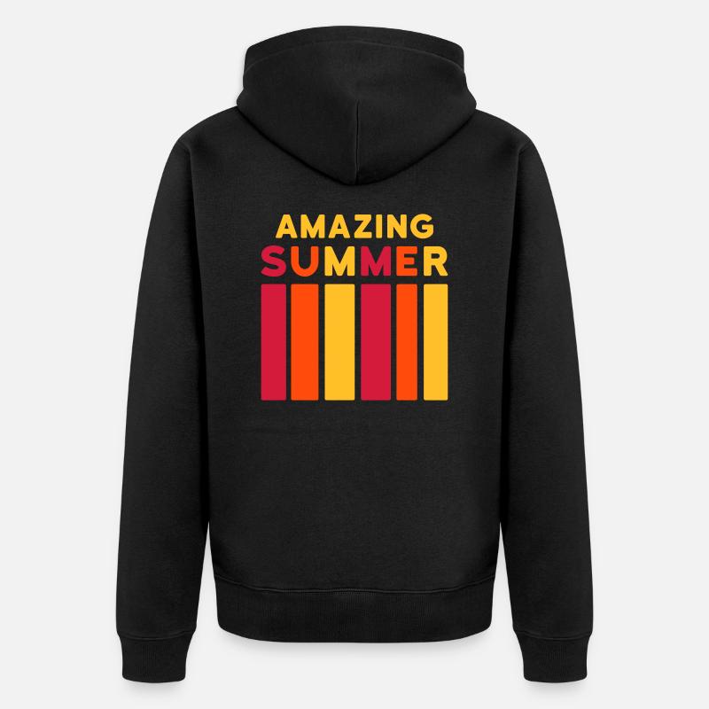 Amazing Summer (Balken) - Unisex Premium Bio Zip Hoodie - Schwarz