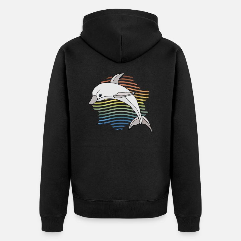 Delfin - Unisex Premium Bio Zip Hoodie - Schwarz