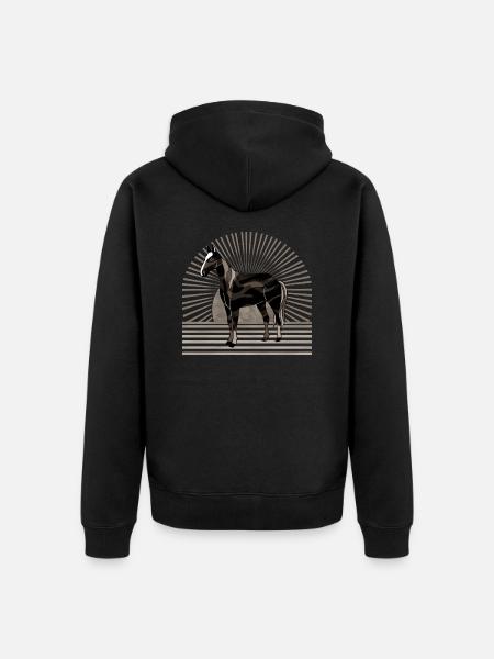 Pferd - Unisex Premium Bio Zip Hoodie - Schwarz