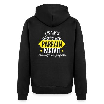 pas facile d être un parrain parfait - Veste à capuche bio Premium Unisexe - noir - Dos - Nico (187cm)