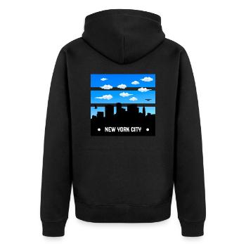 New York City - Unisex Premium Organic Zip Hoodie - black - Back - Nico (187cm)