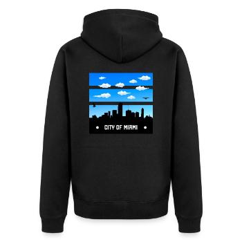City of Miami - Unisex Premium Organic Zip Hoodie - black - Back - Nico (187cm)