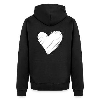 Cœur Blanc - Veste à capuche bio Premium Unisexe - noir - Dos - Nico (187cm)