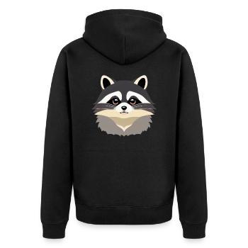 Raccoons Cute Cartoon Raccoon 1 - Unisex Premium Organic Zip Hoodie - black - Back - Nico (187cm)