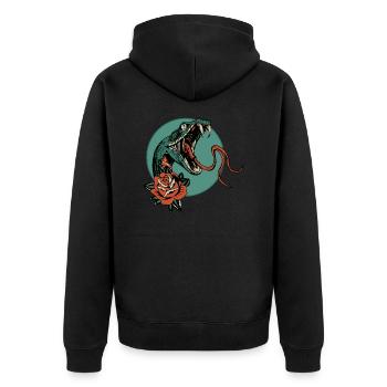 serpent rose fleur vipere cobra langue 403 A - Veste à capuche bio Premium Unisexe - noir - Dos - Nico (187cm)