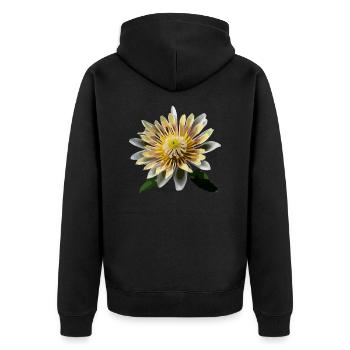La fleur de nénuphar - Veste à capuche bio Premium Unisexe - noir - Dos - Nico (187cm)