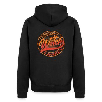 WALPURGISNACHT I GESCHENK FÜR HEXEN & Zauberin - Unisex Premium Bio Zip Hoodie - Schwarz - Hinten - Nico (187cm)