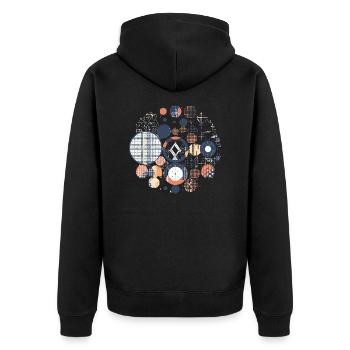 Vintage geometric pattern - Unisex Premium Organic Zip Hoodie - black - Back - Nico (187cm)