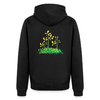 Canola flower - Unisex Premium Organic Zip Hoodie - black - Back - Nico (187cm)