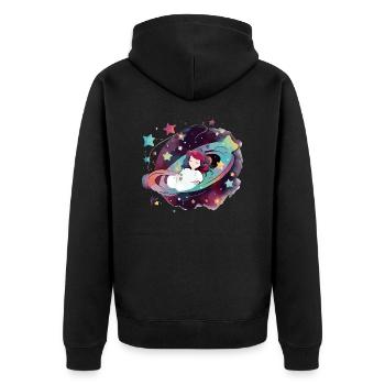 Mary dans l espace - Veste à capuche bio Premium Unisexe - noir - Dos - Nico (187cm)
