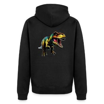 Dinosaure T Rex roi des temps préhistoriques - Veste à capuche bio Premium Unisexe - noir - Dos - Nico (187cm)