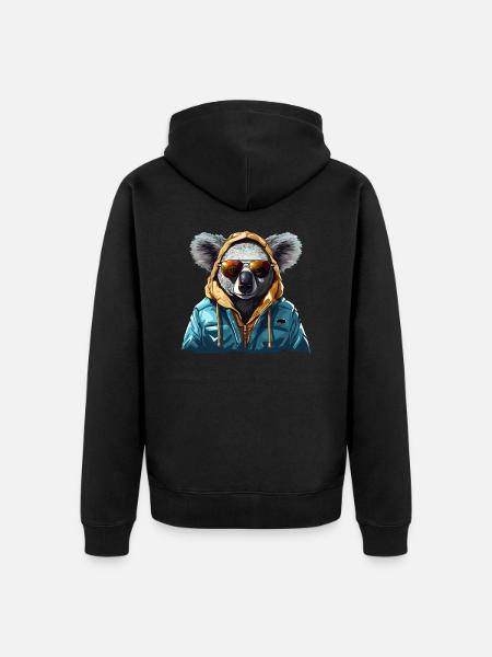 Streetstyle-Koalabär | Koala-Liebhaber - Unisex Premium Bio Zip Hoodie - Schwarz