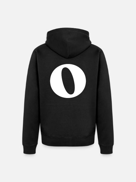 Letter o - Unisex Premium Organic Zip Hoodie - black