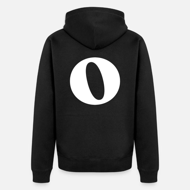 Lettre o - Veste à capuche bio Premium Unisexe - noir