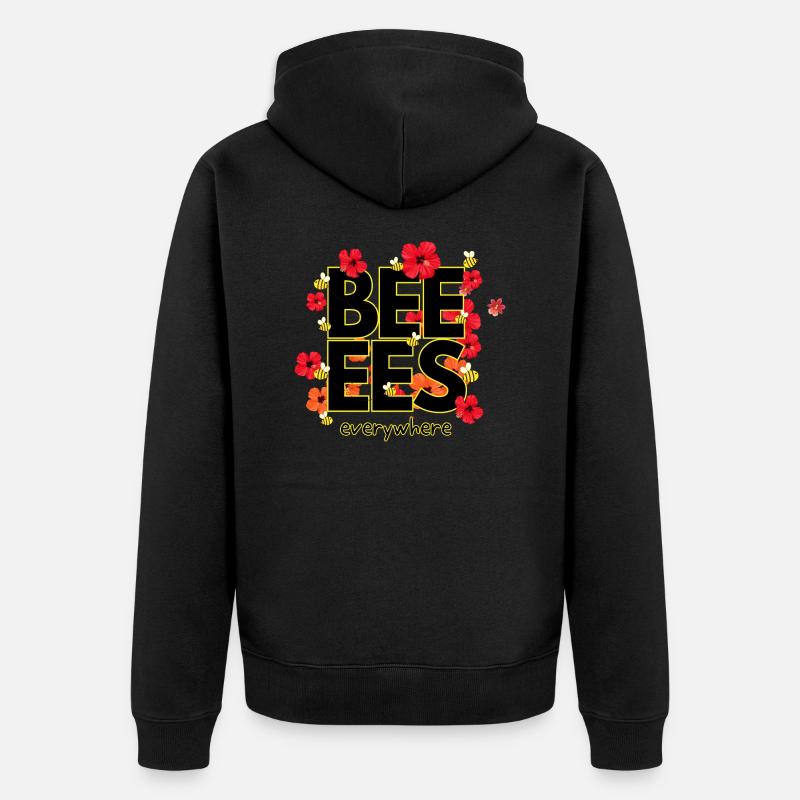 Beeees are everywhere Design - Unisex Premium Bio Zip Hoodie - Schwarz