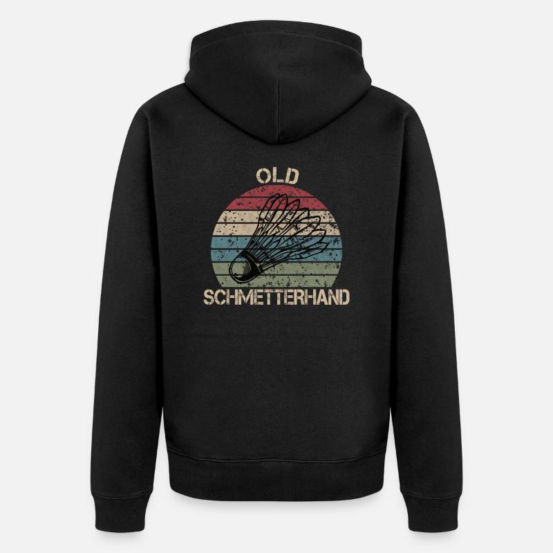 Old Smash Badminton à main - Veste à capuche bio Premium Unisexe - noir