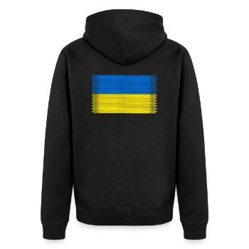 UKRAINE support Kyiv-love Zelensky slava ukraini - Unisex Premium Organic Zip Hoodie - black - Back - Nico (187cm)