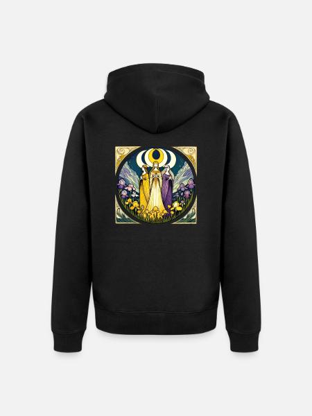 Triple Goddess - Unisex Premium Organic Zip Hoodie - black