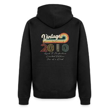 2010 Vintage Classic 2010 - Unisex Premium Organic Zip Hoodie - black - Back - Nico (187cm)