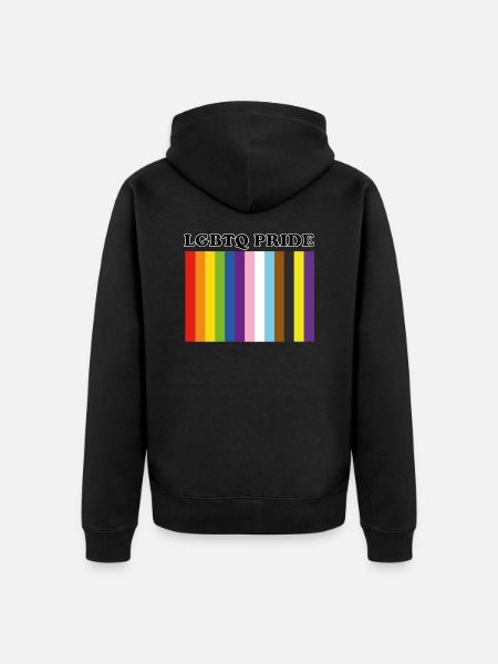 Fierté LGBTQ Couleurs inclusives de la fierté - Veste à capuche bio Premium Unisexe - noir