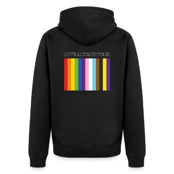 Love Always Wins Inclusive Pride Colors - Unisex Premium Organic Zip Hoodie - black - Back - Nico (187cm)