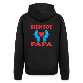 BIENTOT PAPA - Veste à capuche bio Premium Unisexe - noir - Dos - Nico (187cm)