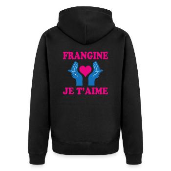 FRANGINE JE T AIME - Veste à capuche bio Premium Unisexe - noir - Dos - Nico (187cm)