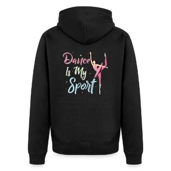 Dance Is My Sport Ballerina Ballet - Unisex Premium Organic Zip Hoodie - black - Back - Nico (187cm)