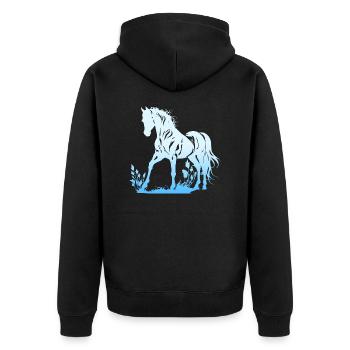 Cowboy Funny Cowboy Hat Wild Western Rodeo Texas - Unisex Premium Organic Zip Hoodie - black - Back - Nico (187cm)