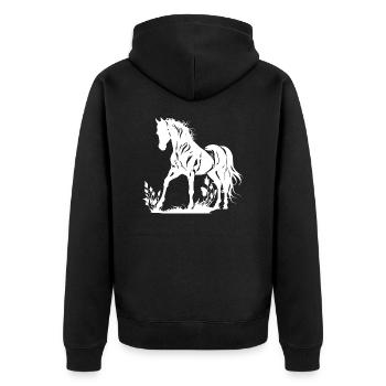 Cowboy Funny Cowboy Hat Wild Western Rodeo Texas - Unisex Premium Organic Zip Hoodie - black - Back - Nico (187cm)