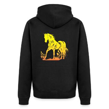 Cowboy Funny Cowboy Hat Wild Western Rodeo Texas - Unisex Premium Organic Zip Hoodie - black - Back - Nico (187cm)