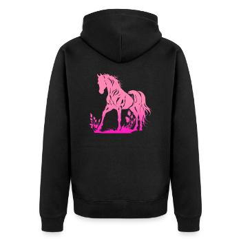 Cowboy Funny Cowboy Hat Wild Western Rodeo Texas - Unisex Premium Organic Zip Hoodie - black - Back - Nico (187cm)