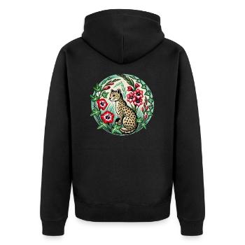 Guépard vintage - Veste à capuche bio Premium Unisexe - noir - Dos - Nico (187cm)