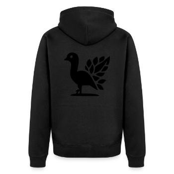 Paon - Veste à capuche bio Premium Unisexe - noir - Dos - Nico (187cm)
