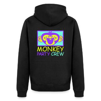 Monkey Party Crew Monkeys Celebrate Team Friends Saying - Unisex Premium Organic Zip Hoodie - black - Back - Nico (187cm)