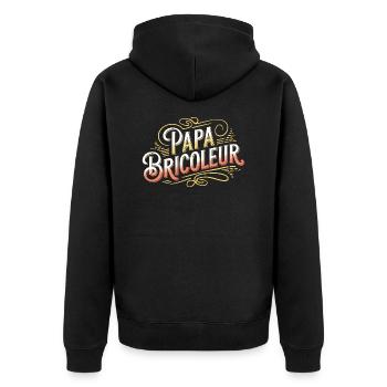 Papa bricoleur - Veste à capuche bio Premium Unisexe - noir - Dos - Nico (187cm)