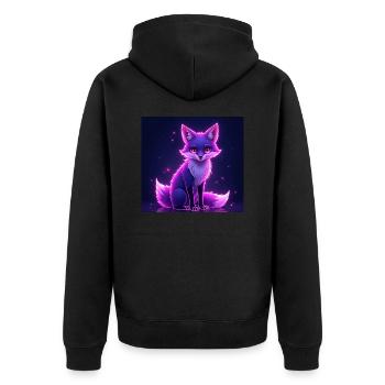 Cottagecore Fox - Unisex Premium Organic Zip Hoodie - black - Back - Nico (187cm)
