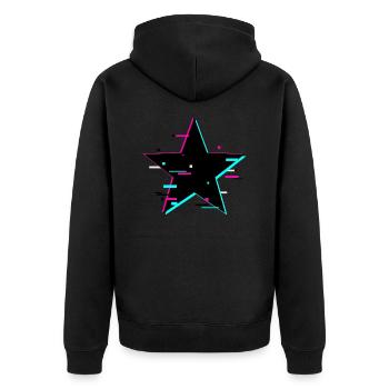 Starling - Unisex Premium Organic Zip Hoodie - black - Back - Nico (187cm)