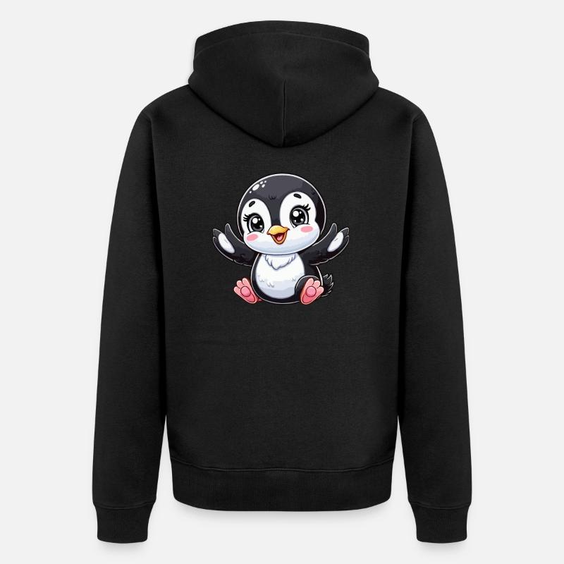 Bébé pingouin - Veste à capuche bio Premium Unisexe - noir
