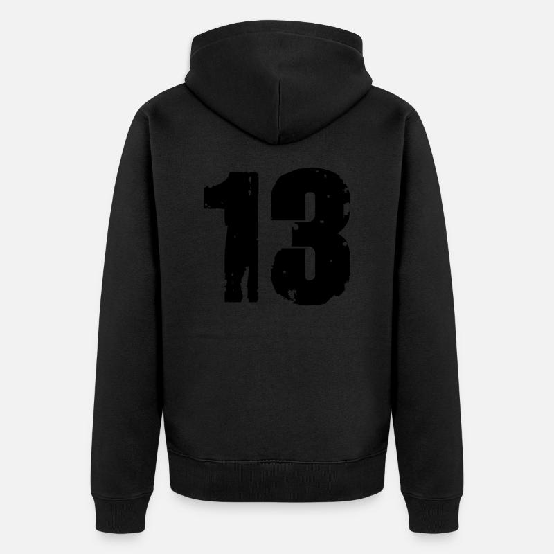 13 - Unisex Premium Bio Zip Hoodie - Schwarz
