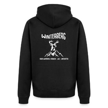 Winterberg 2 Erlebe Winterberg - Unisex Premium Bio Zip Hoodie - Schwarz - Hinten - Nico (187cm)