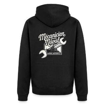 Mécanicien Naval Marine Nationale - Veste à capuche bio Premium Unisexe - noir - Dos - Nico (187cm)